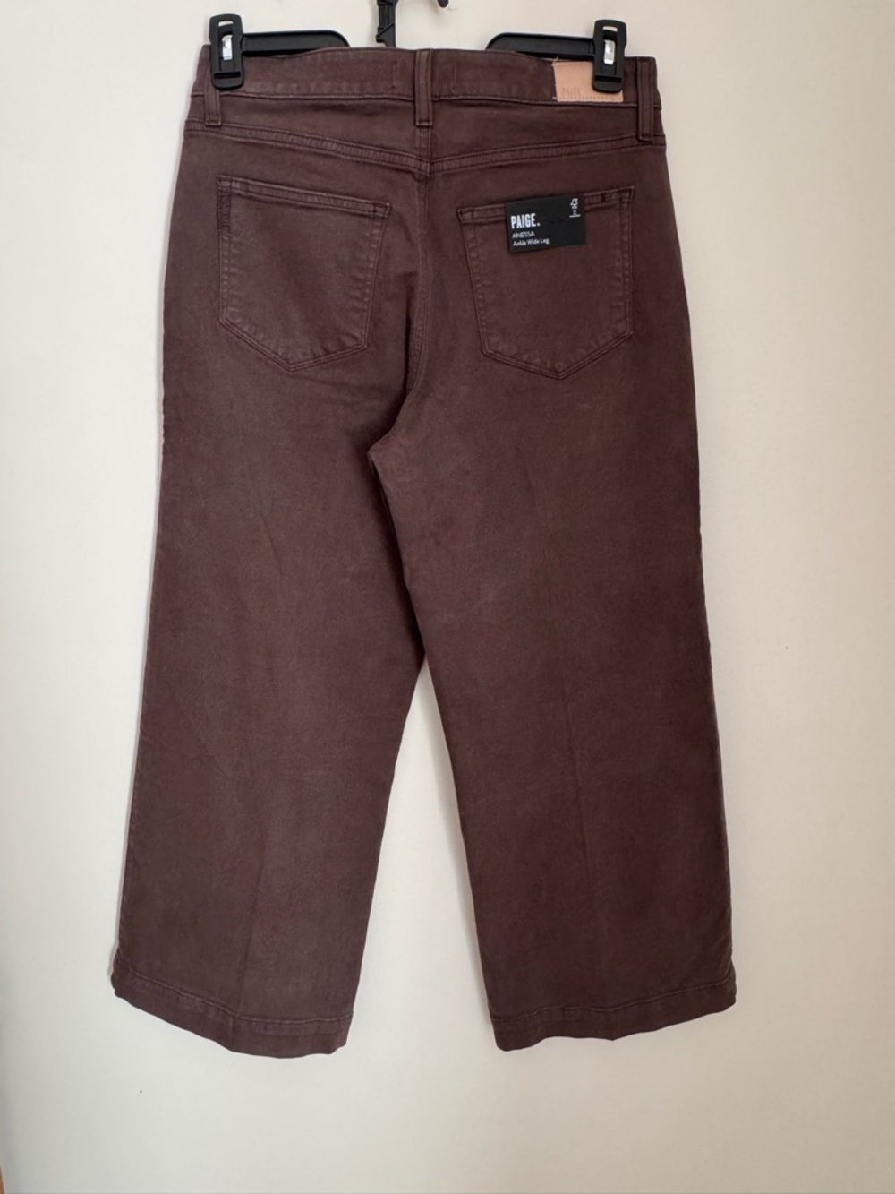 PAIGE Anessa High Rise Wide Leg Ankle Jeans Size 30 Chocolate Brown NWT - Picture 4 of 8